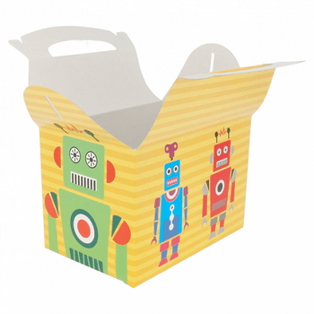 Boite pour les enfants - Modèle Robots - pour vente à emporter 15.5x10.5x17.5(h) cm - carton de 300 unités