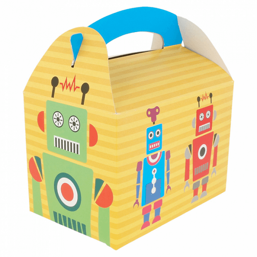 Boite pour les enfants - Modèle Robots - pour vente à emporter 15.5x10.5x17.5(h) cm - carton de 300 unités