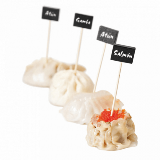 Pique en bambou 9 cm avec ardoise - pack de 100 unités