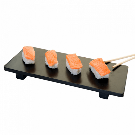 Planche de présentation NOIR en bambou pour sushi et maki 30x11x2.5 cm