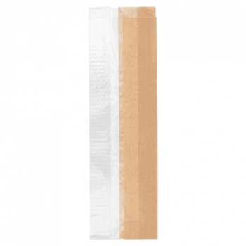 Sachet Kraft avec fenêtre latérale transparente biodégradable 9+5.5x30 cm  - pack de 250 unités