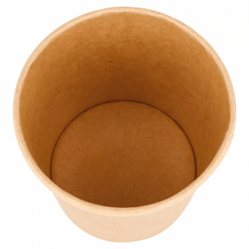 Récipient en carton double paroi avec couvercle KRAFT neutre 480 ml - carton de 250 unités