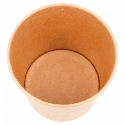 Récipient en carton double paroi avec couvercle KRAFT neutre 780 ml - carton de 250 unités