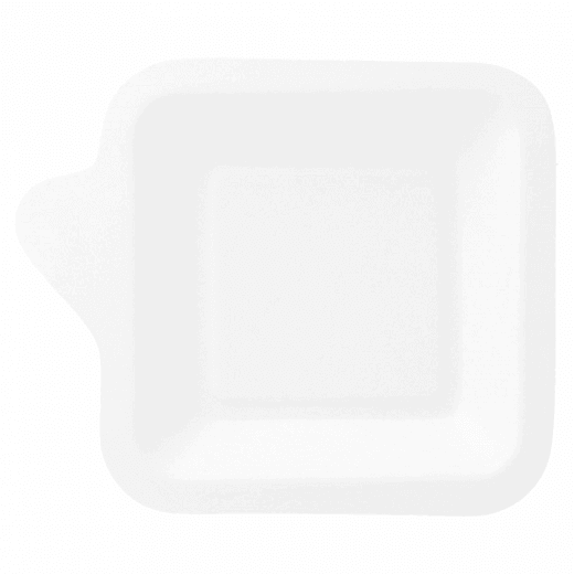 Assiette carré avec languette en cellulose naturelle fibre de canne à sucre  - Blanc - 11x11 cm - carton de 1000 unités