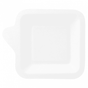 Assiette carré avec languette en cellulose naturelle fibre de canne à sucre  - Blanc - 11x11 cm - carton de 1000 unités