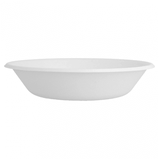 Assiette creuse en cellulose naturelle fibre de canne à sucre  - Blanc - 19 x 4 cm - carton de 1000 unités