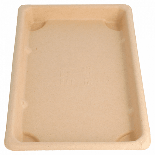 Sushi Box en cellulose naturelle fibre de canne à sucre  -Naturel - 21.3x13.3cm - carton de 800 unités