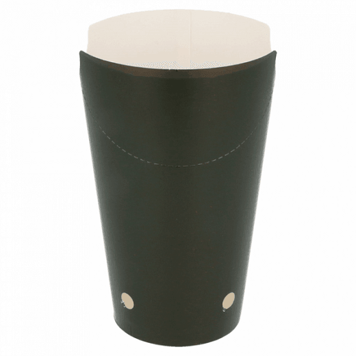 Gobelet à frites avec fermeture rabattable en carton Série Noir 480 ml - carton de 1000 unités