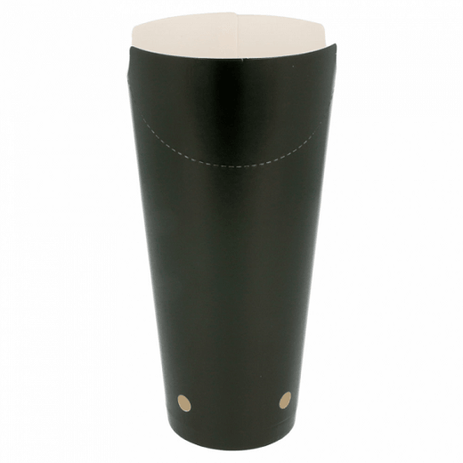 Gobelet à frites avec fermeture rabattable en carton Série Noir 660 ml - carton de 1000 unités