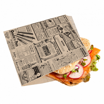Sac burger n°41 Times KRAFT ouvert sur 2 côtés 16 x 16.5 cm - pack 500 unités