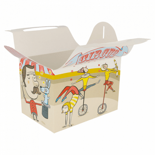 Boite pour les enfants - Modèle Circus - pour vente à emporter 15.5x10.5x17.5(h) cm - carton de 300 unités