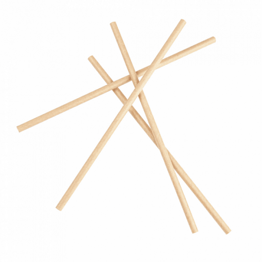 Paille droite couleur kraft en PAPIER recyclable 0.6 x 21 cm - pack de 250 pailles