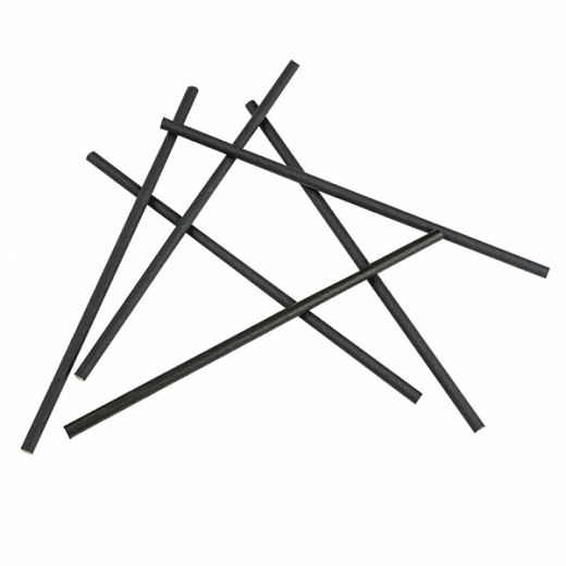 Paille droite couleur noir en PAPIER recyclable 0.6 x 21 cm - carton de 3000 pailles