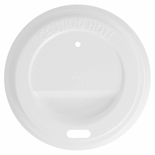 Couvercle BLANC pour gobelet a café 18 cl - carton de 1000 unités