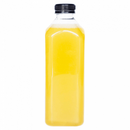 Bouteille carrée en  plastique PET avec bouchon plastique - 1000 ml - 7.6x7.6x22.6(h)cm - carton de 70