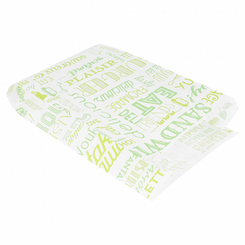Sac burger Parole VERT 14 + 7 x 22 cm - pack de 500 unités