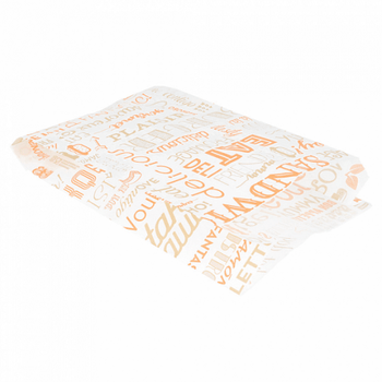 Sac burger Parole Orange 14 + 7 x 22 cm - pack de 500 unités