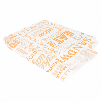 Sac burger Parole Orange 12 + 7 x 18 cm - pack de 500 unités
