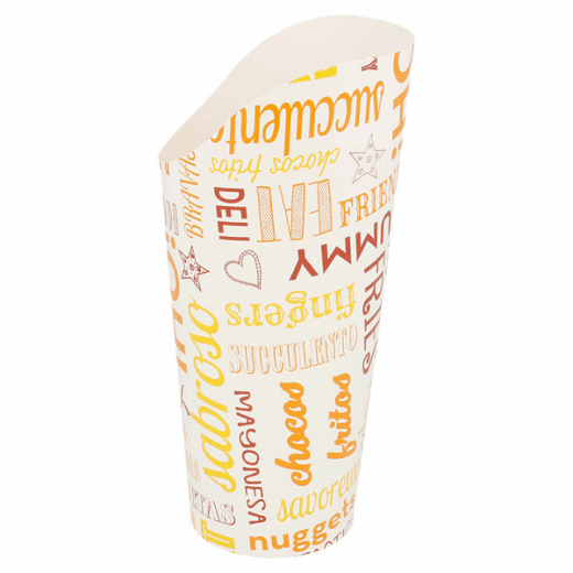 Gobelet à frites en carton Parole 660 ml - carton de 1000 unités