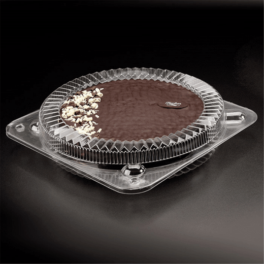 Boîtes à pâtisseries en OPS avec couvercle à charnière 26x4 cm - carton de 150 unités