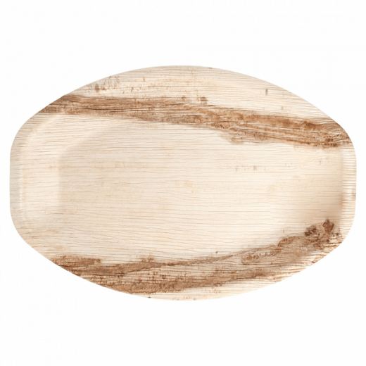 Plateau ovale en feuille de palmier 33.5x23x2.5(h) cm - carton de 200 unités