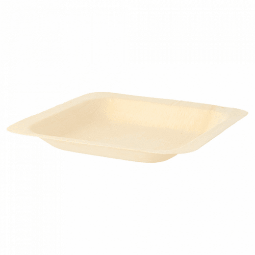 Assiette carrée en bois 11.5 x 11.5 x 1.5 (h) cm - carton de 200 unités