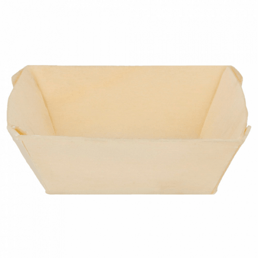 Barquette carrée en bois 5.5 x 5.5 x 2 cm - carton de 500 unités