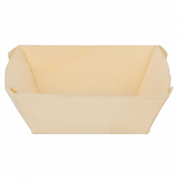 Barquette carrée en bois 5.5 x 5.5 x 2 cm - carton de 500 unités