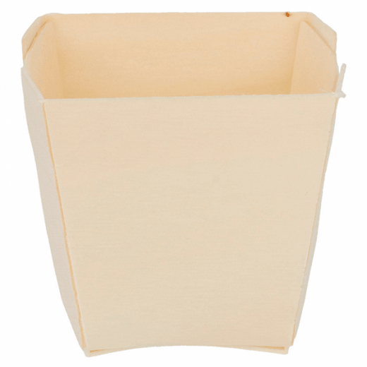 Barquette carrée en bois 5.5 x 5.5 x 5.5 cm - carton de 500 unités