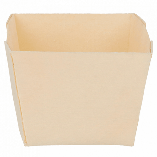 Barquette carrée en bois 7 x 7 x 5.5 cm - carton de 500 unités