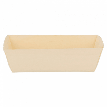 Barquette rectangulaire en bois 10 x 4.5 x 3 cm - carton de 500 unités