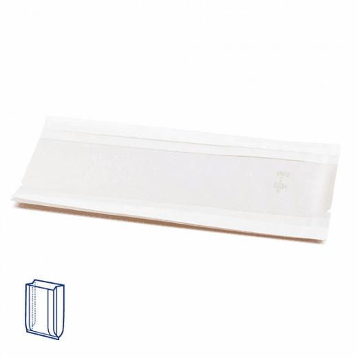 Sachet Blanc avec fenêtre transparente14 x17 cm  - pack de 100 unités