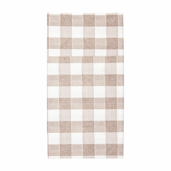 Serviette non tissée Like-Linen Kangourou 40x40 cm VICHY TAUPE - carton de 700 unités