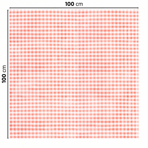 Nappe pliée Like-Linen VICHY ROUGE 100 x 100 cm - Carton de 200 unités