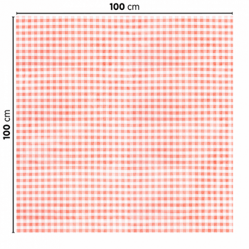 Nappe pliée Like-Linen VICHY ROUGE 100 x 100 cm - Carton de 200 unités