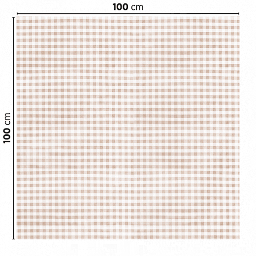 Nappe pliée Like-Linen VICHY TAUPE 100 x 100 cm - Carton de 200 unités