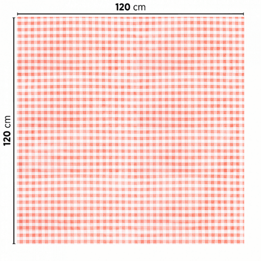 Nappe pliée Like-Linen VICHY ROUGE 120 x 120 cm - Carton de 200 unités