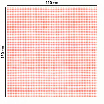 Nappe pliée Like-Linen VICHY ROUGE 120 x 120 cm - Carton de 200 unités
