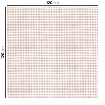Nappe pliée Like-Linen VICHY TAUPE 120 x 120 cm - Carton de 200 unités