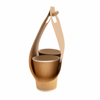 Porte Gobelets en kraft 2 emplacements  - carton de 400 unités