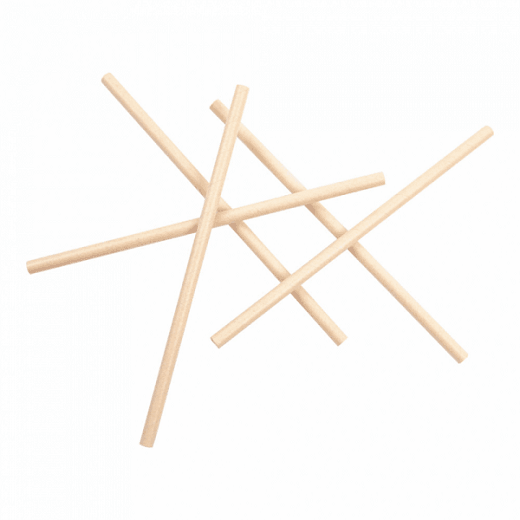 Paille droite couleur kraft en PAPIER recyclable 0.8 x 21 cm - carton de 3000 pailles