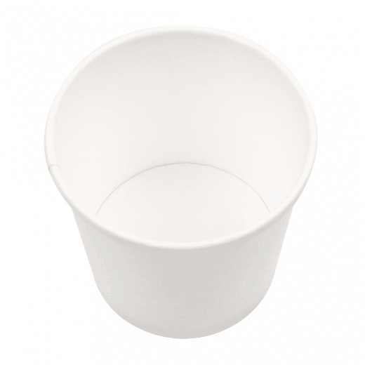 Récipient en carton double paroi avec couvercle BLANC neutre 360 ml - carton de 250 unités