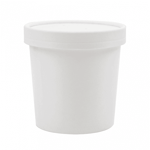 Récipient en carton double paroi avec couvercle BLANC neutre 360 ml - carton de 250 unités