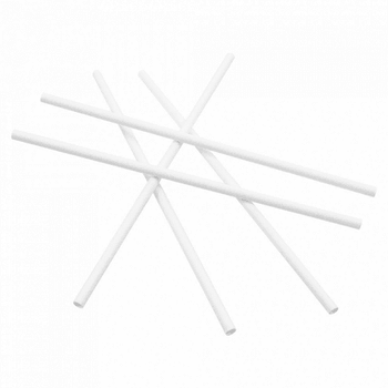 Paille droite couleur blanche en PAPIER recyclable 0.6 x 21 cm - carton de 3000 pailles
