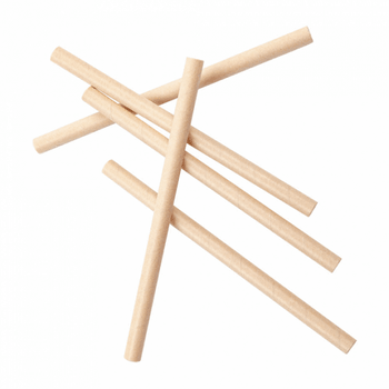 Paille droite couleur kraft en PAPIER recyclable 0.8 x 14 cm - carton de 3000 pailles