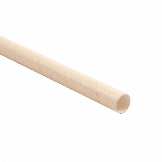Paille droite couleur kraft en PAPIER recyclable 0.8 x 14 cm - carton de 3000 pailles