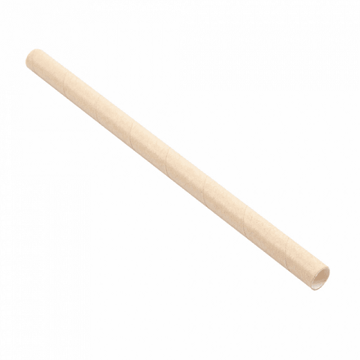 Paille droite couleur kraft en PAPIER recyclable 0.8 x 14 cm - carton de 3000 pailles