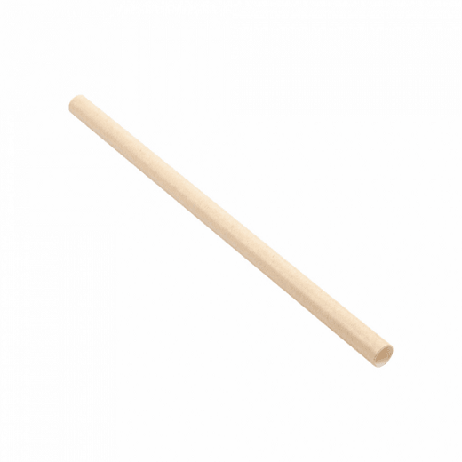 Paille droite couleur kraft en PAPIER recyclable 1 x 21 cm - carton de 2400 pailles