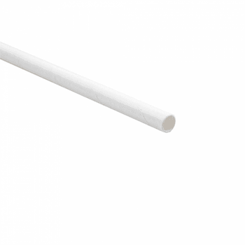Paille droite en sachet kraft individuel blanches en PAPIER recyclable 0.6 x 21 cm - carton de 3000 pailles
