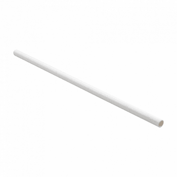 Paille droite en sachet kraft individuel blanches en PAPIER recyclable 0.6 x 21 cm - carton de 3000 pailles